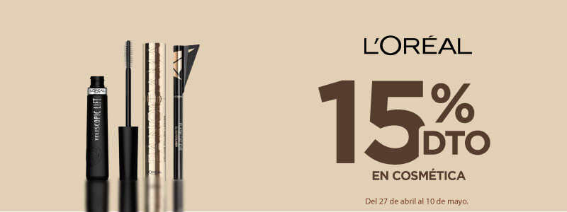 L'Oreal Cosmetics - 15%