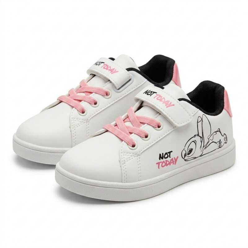 Championes Disney Bajo PU con velcro Niños STTCFW26512 Blanco-rosado