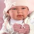 Bebota Llorens Tina Llorona Muñeca Abrigo Gorra Conejo 44 cm Modelo Tina Cojin