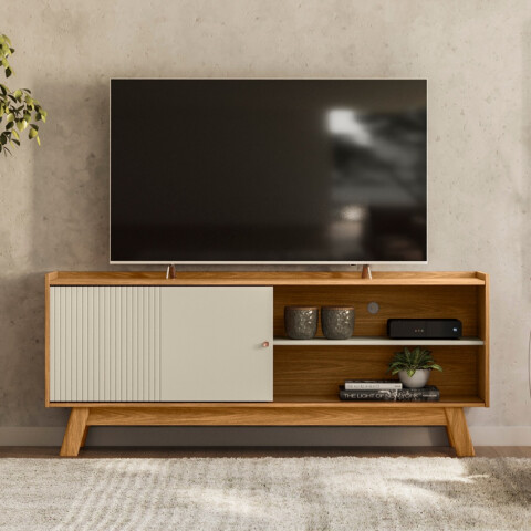 LINEA- RACK AURUM PARA TV 65" NATURE OFF WHITE LINEA- RACK AURUM PARA TV 65" NATURE OFF WHITE