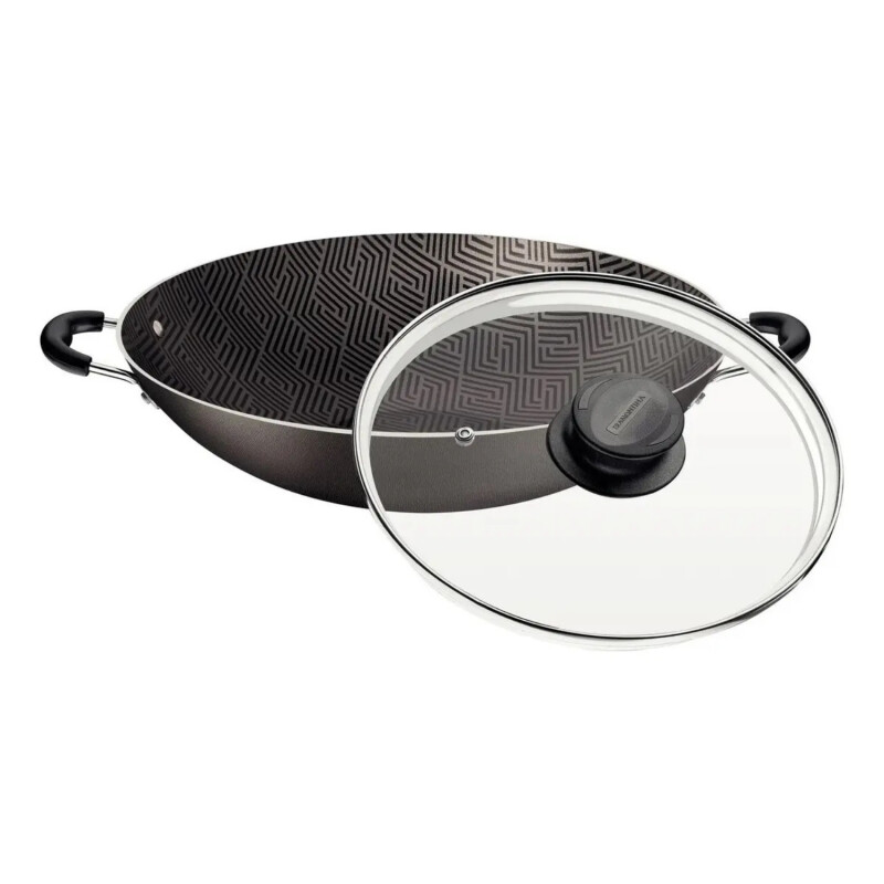 Sartén Wok Tramontina Paris c/tapa vidro 36 cm 6 L Sartén Wok Tramontina Paris c/tapa vidro 36 cm 6 L
