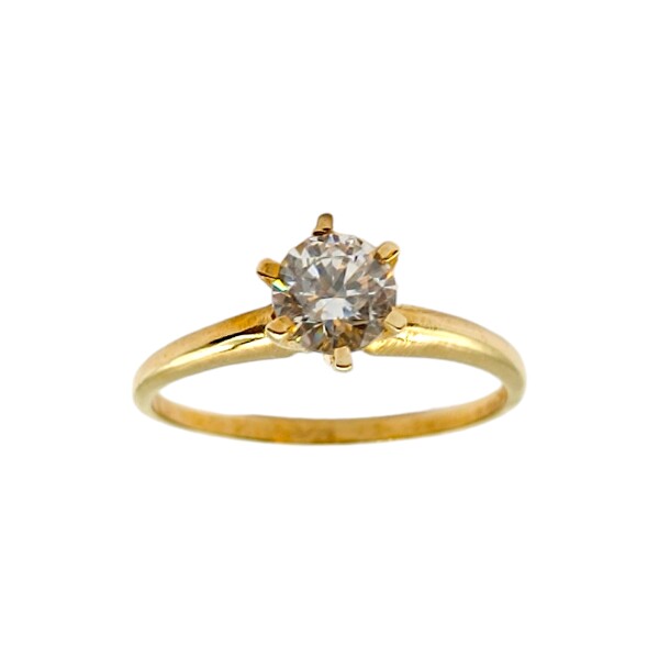 Anillo Solitario-Oro bajo-Piedra Zirconia-AN8071 conpiedra