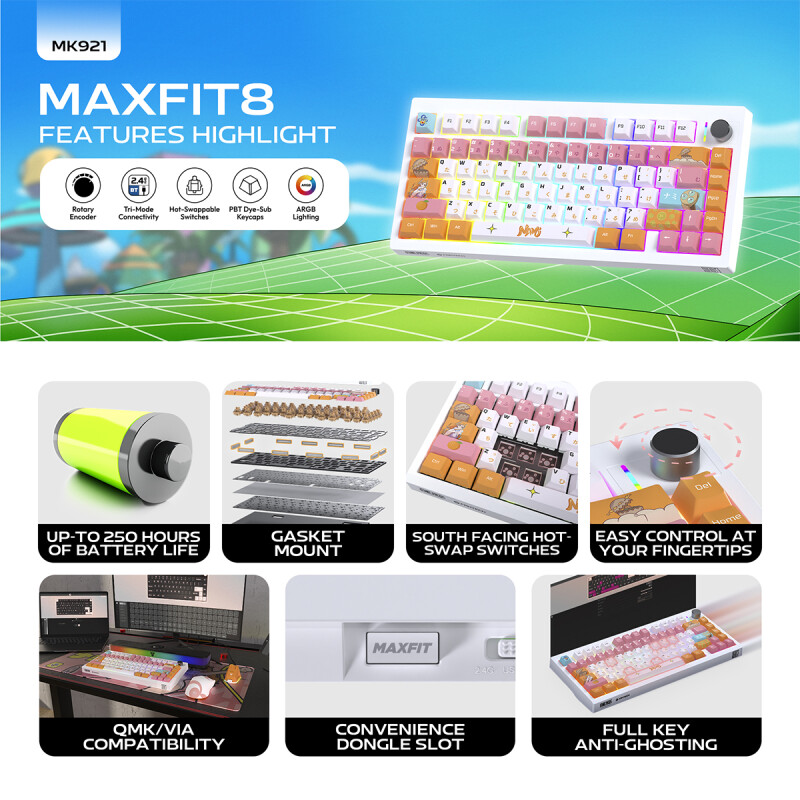 Teclado Gamer Fantech MK921 Nami One Piece Switch Brown Teclado Gamer Fantech MK921 Nami One Piece Switch Brown