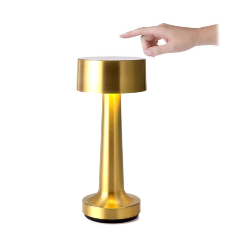 Lampara De Mesa Luz Led Tactil Recargable Usb Regulable Variante Color Dorado