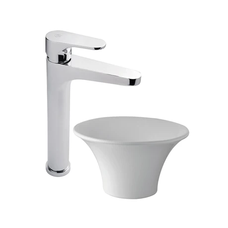 Griferia De Lavatorio Alto Linea Dalia Fv Monocomando Cromo 000