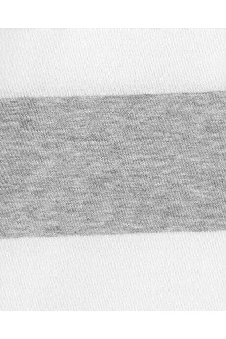 Remera henley de algodón, manga corta diseño a rayas Remera henley de algodón, manga corta diseño a rayas