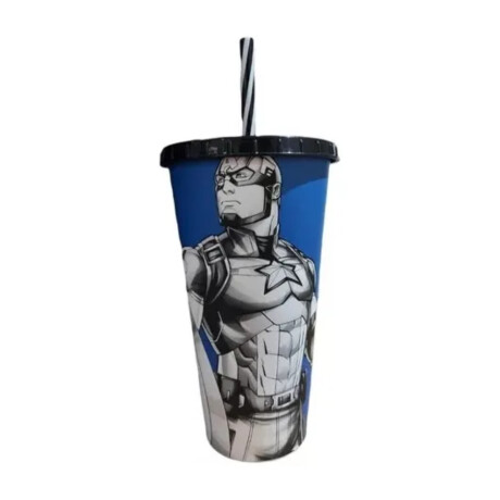 Vaso 700 ML C/Pajita Capitán América Vaso 700 ML C/Pajita Capitán América
