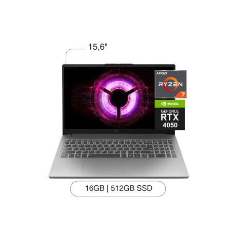 Notebook LENOVO LOQ 15,6' FHD 512GB / 16GB RAM Ryzen 7 170 NVIDIA GeForce RTX4050 De 6GB Notebook LENOVO LOQ 15,6' FHD 512GB / 16GB RAM Ryzen 7 170 NVIDIA GeForce RTX4050 De 6GB
