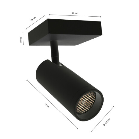 ARTEFACTO LONG LETICIA SQUARE ADOSAR ORIENTABLE Luminaria de Techo Long Leticia Square Orientable Negra