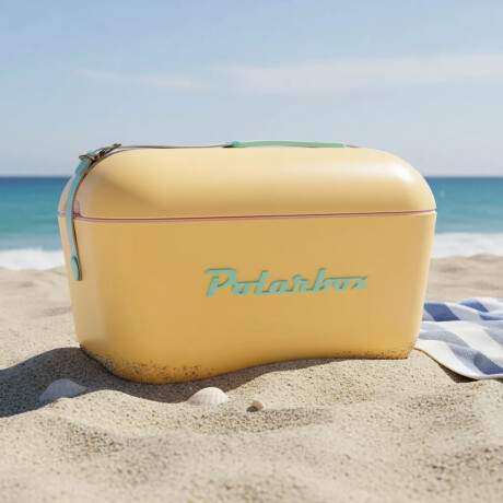 Conservadora Térmica Retro 12L Polarbox Playa Camping Viajes Amarillo/verde Agua