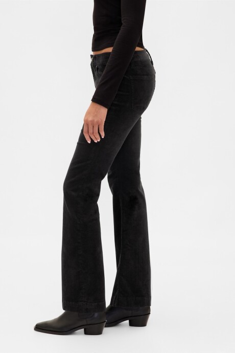 Jean Long And Lean Pana Mujer Black Cord F11