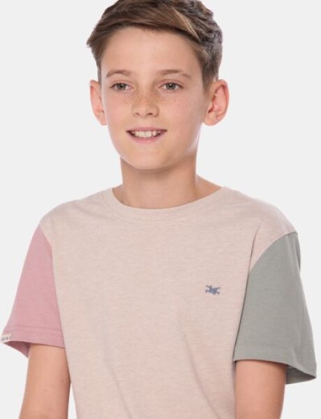 REMERA LISA COMBINADA Beige