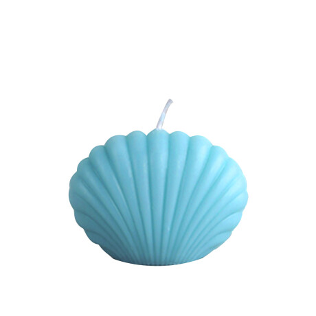 Vela decorativa shell Celeste