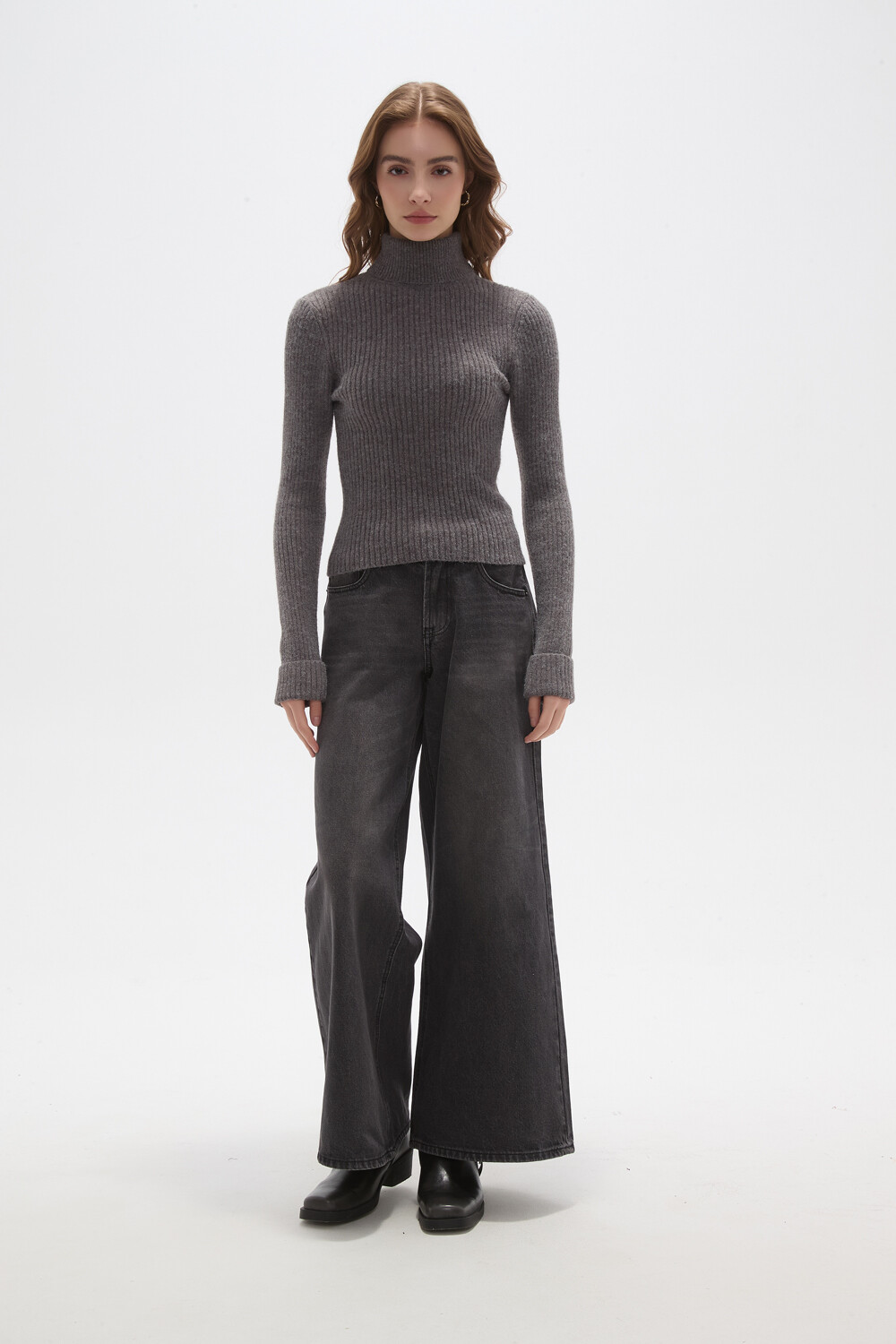 Polera Elizabet Gris Melange Oscuro