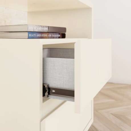 MESA DE LUZ O NOCHE CON ESPACIO Y DOS CAJONES OFF WHITE