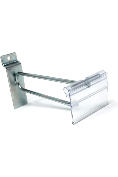 Ménsula Porta Precio Cromada Para Ranurado 25 Cm Ménsula Porta Precio Cromada Para Ranurado 25 Cm