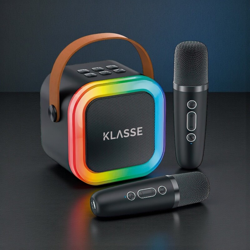Parlante Bluetooth Klasse Karaoke | 2 micrófonos inalámbricos Parlante Bluetooth Klasse Karaoke | 2 micrófonos inalámbricos