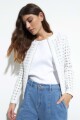 Chaqueta de cuero ecológico con tul blanco