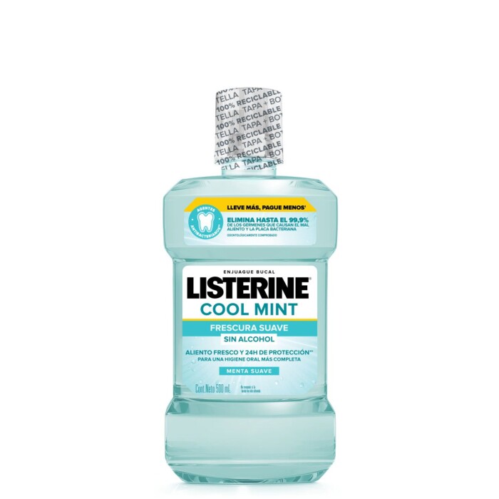 LISTERINE ZERO MENTA SUAVE FR. X 500 ML. única