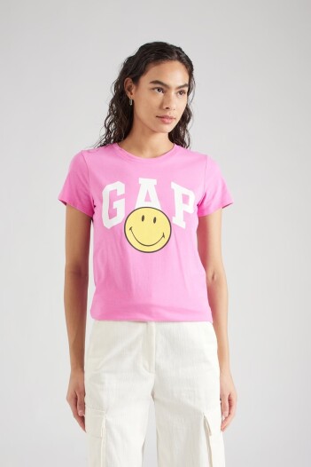Remera Logo Gap Smiley Mujer Indie Pink
