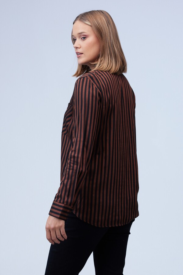 Camisa Lineas NEGRO/MARRON