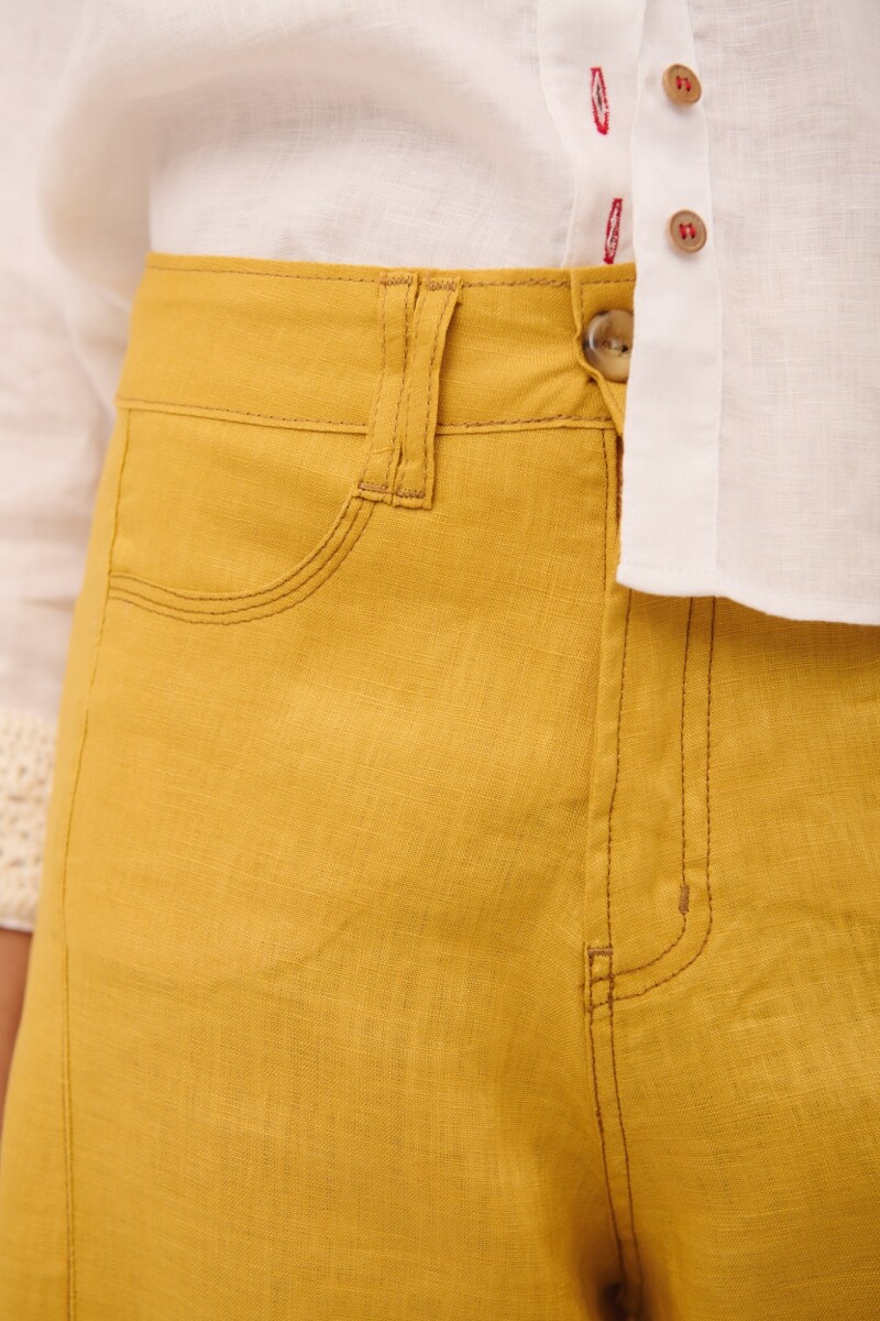 PANTALON WIDE XL LINEN SS26 Pistacho