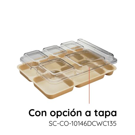 Bandeja 6 compartimentos 36x25,4x2,9 cm Policarbonato Bandeja 6 compartimentos 36x25,4x2,9 cm Policarbonato