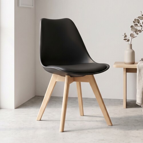 Silla de Comedor asiento Acolchonado - Eames Negro