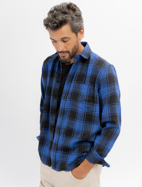 Camisa franela cuadros azul