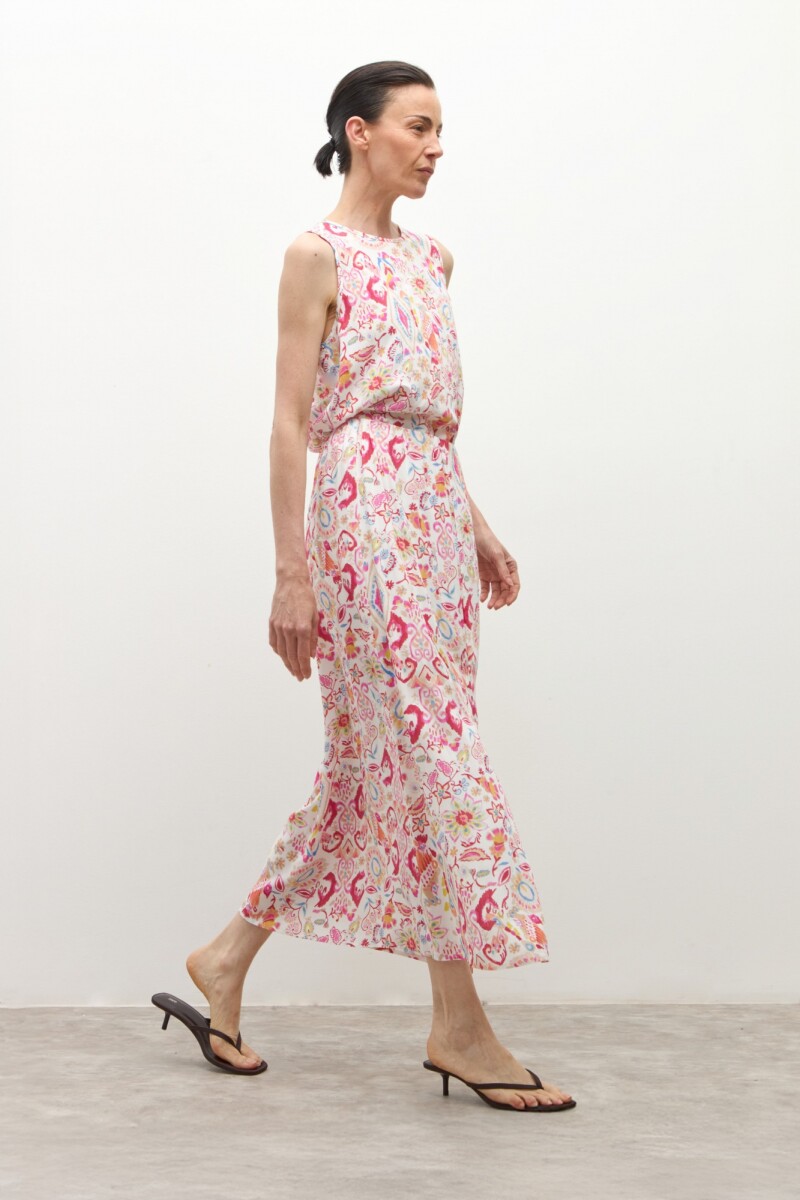 Falda estampada paisley - rojo 