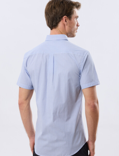 CAMISA CUADROS Celeste