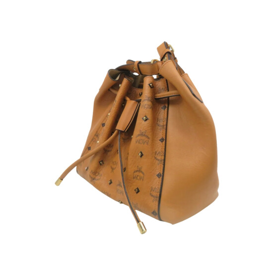 Cartera bombonera de cuero con monograma Camel