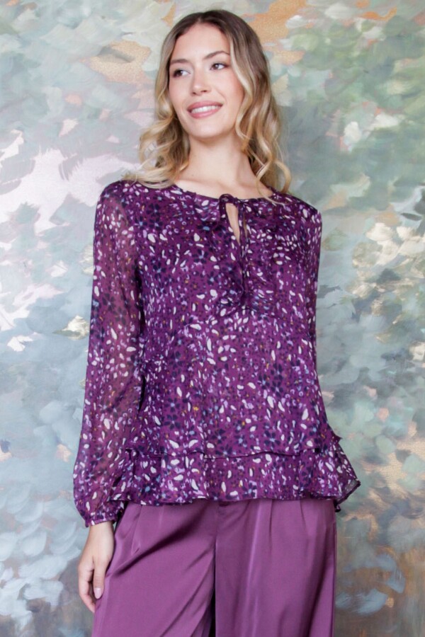 Blusa Gasa Print VIOLETA/MULTI