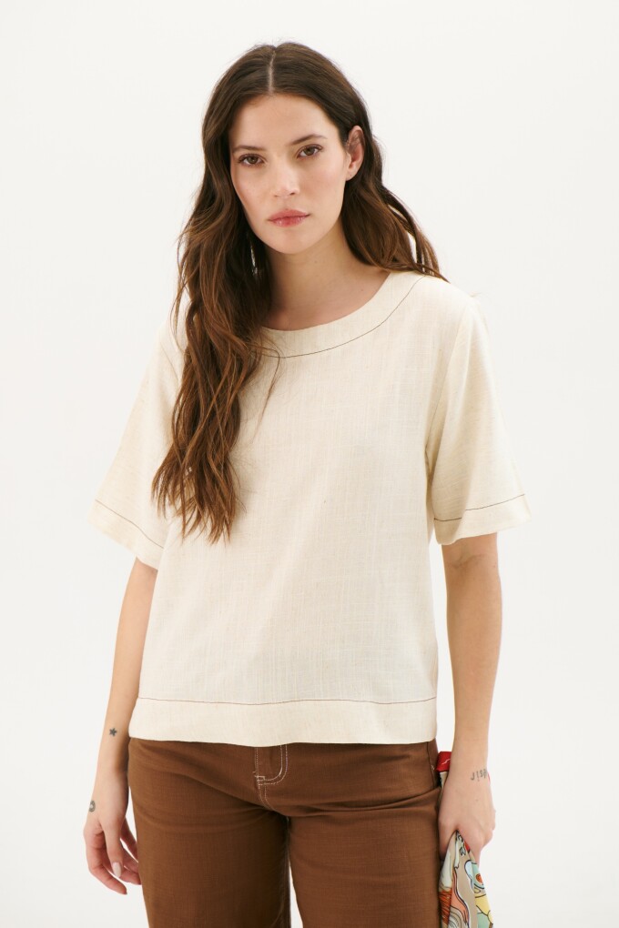 BLUSA LINO EMMA BEIGE
