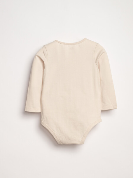 Body manga larga estampado Surf Crema