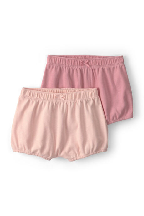 Pack dos shorts de algodón, rosados Sin color