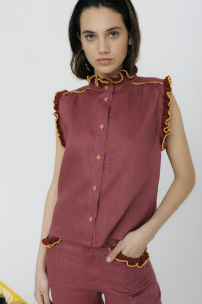 PRE VENTA BLUSA CEREZA DETAIL Morado