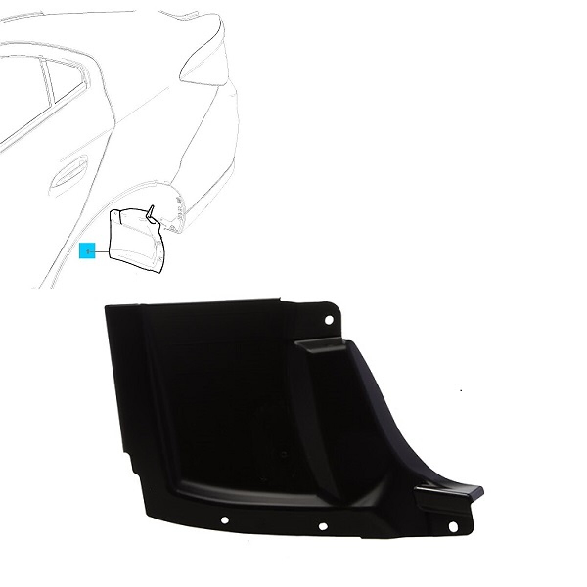 BUCHE GUARDABARRO TRASERO IZQUIERDO - PRISMA 