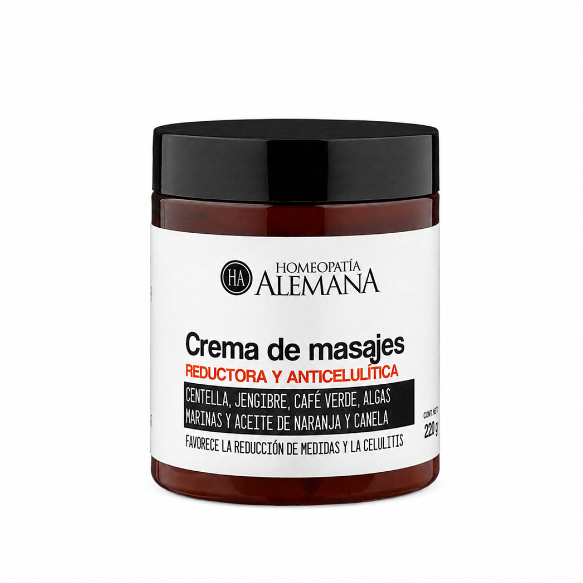 CREMA DE MASAJES REDUCTORA Y ANTICELULITICA - BLANCO 