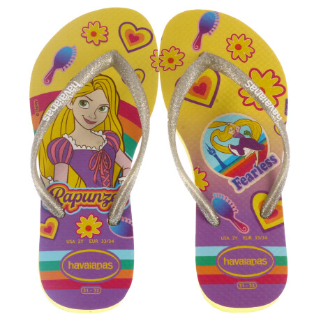 Sandalias Infantiles Havaianas Kids Slim Princes Amarillo - Dorado