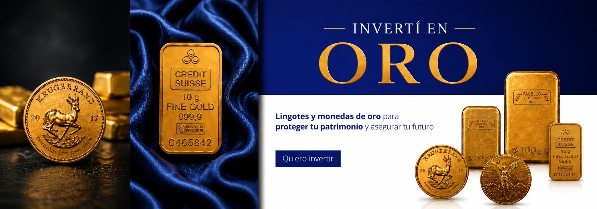 Inversion en oro, monedas y lingotes