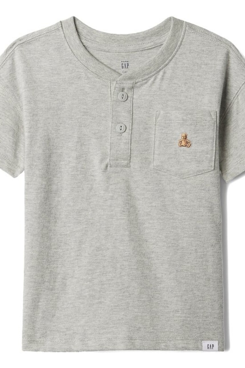 Remera Henley Toddler Niño Heather Grey