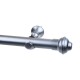 Barrote cortina de metal 2 m + 2 Soportes PLATEADO OSCURO