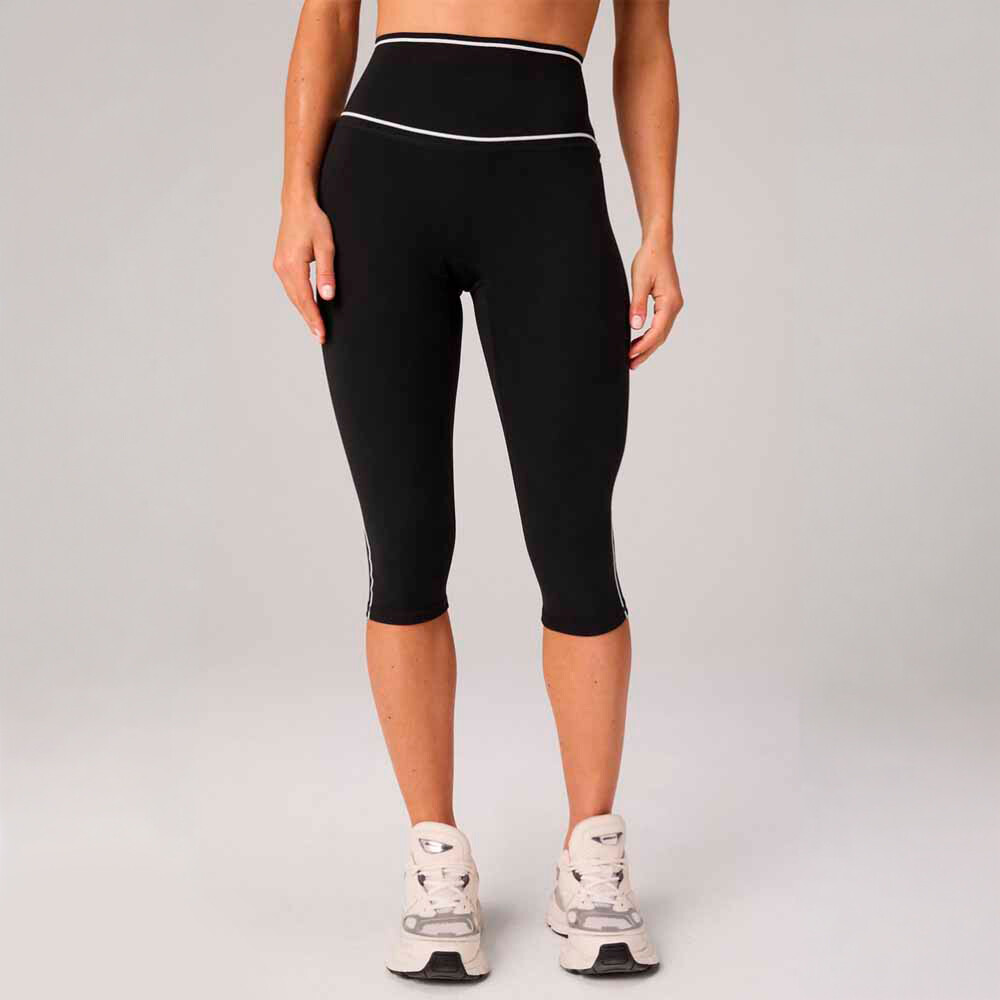 Legging The No-Seam Pureluxe Tlc High-Waisted Capri Mujer Black/classic White
