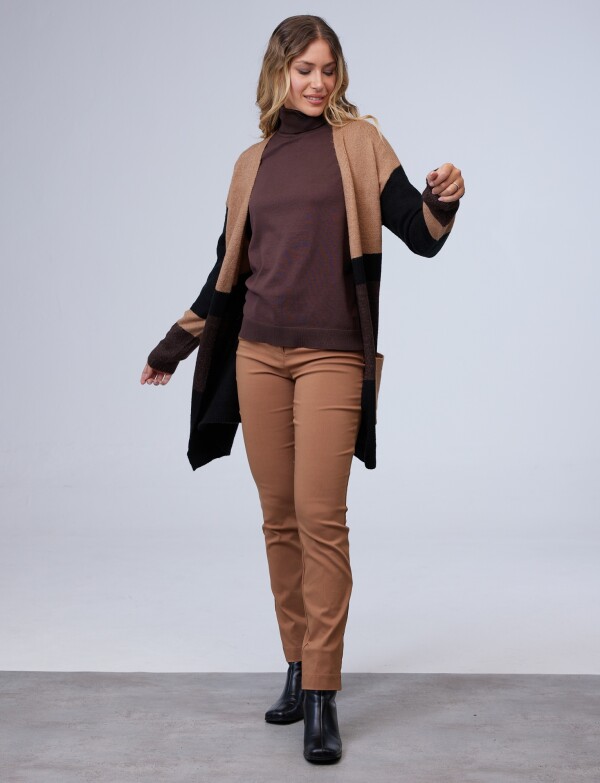 Cardigan Colorblock MULTI/TOSTADO