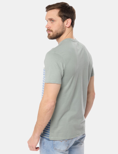 REMERA RAYADA Pistacho