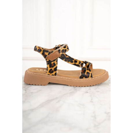 Sandalia Animal Print Marron