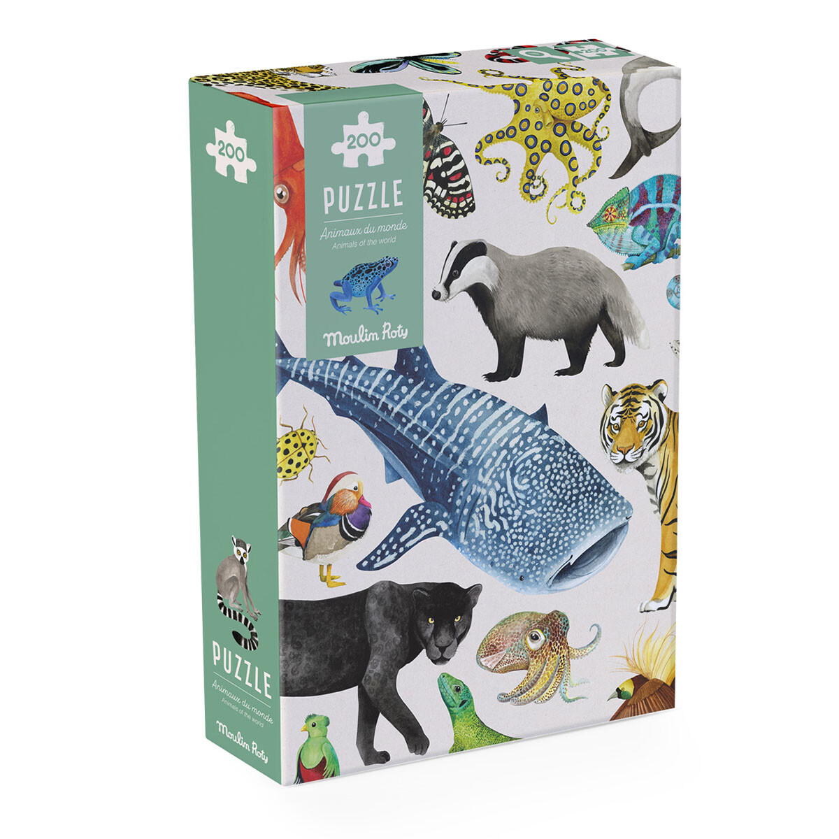 Puzzle Animales del mundo 200 piezas Moulin Roty 