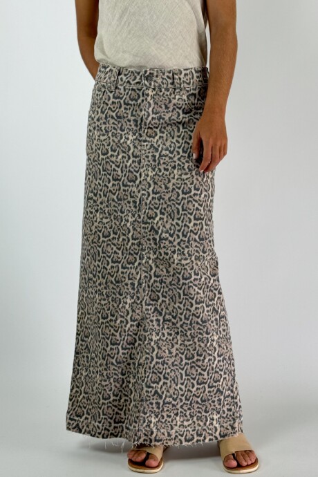 POLLERA JEAN LIA PRINT Beige