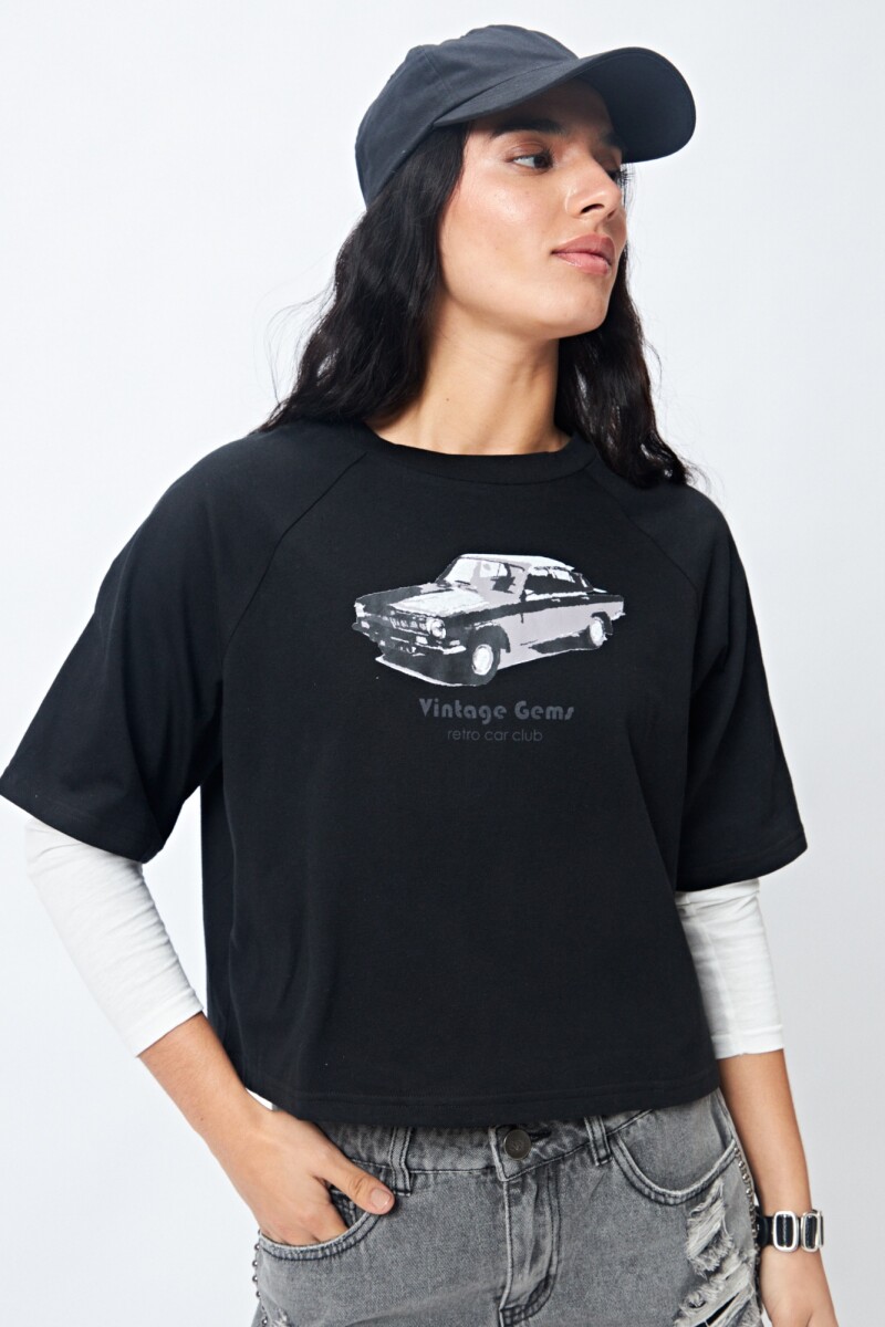 REMERA GEMS Negro